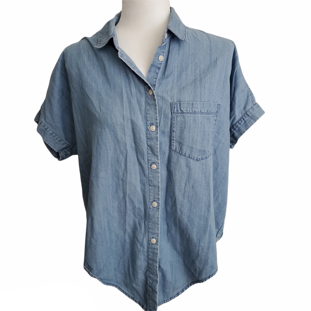 Madewell Chambray Button Down Top